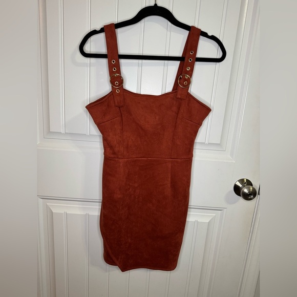Forever 21 Faux Suede Rust Overall Dress - Picture 2 of 7